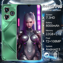 Load image into Gallery viewer, Pova 6 Pro Smartphone 22GB+2TB 7.3 inch Large Screen 8000mAh 4G 5G Dual SIM Cellphone 108MP Camera 10 Core Chip Super Game Phone