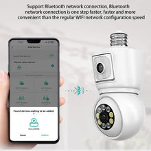 Load image into Gallery viewer, 8MP E27 Bulb WiFi Camera 4K Dual Lens Dual Screen Cam Auto Tracking Two Way Audio Night Vision CCTV Security Protection ICSEE