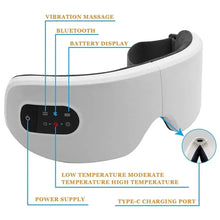Load image into Gallery viewer, Eye Massager with Heat Smart Eye Care Device with Music for Migraines Relax Reduce Eye Strain Dark Circles Eye Bag Improve Sleep