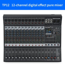 Load image into Gallery viewer, 8/12 Channel Digital Mixer Audio Console 100 DSP Effects Bluetooth USB MP3 DJ Reverberation Sound Mixing Console
