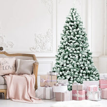 Load image into Gallery viewer, 7.5Ft Pre-Lit Premium Snow Flocked Hinged Artificial Christmas Tree w/550 Lights