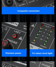 Load image into Gallery viewer, 8/12 Channel Digital Mixer Audio Console 100 DSP Effects Bluetooth USB MP3 DJ Reverberation Sound Mixing Console