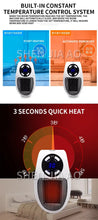 Load image into Gallery viewer, 500W Fan Heater Mini Electric Space Heater Portable Wall Outlet Heater with LED Display Adjustable Thermostat and Timer Mute