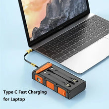 Load image into Gallery viewer, Hand Crank Solar Power Bank 30000mAh with Cable Camping Light PD 20W Fast Charging Powerbank for iPhone Xiaomi Samsung Powerbank