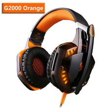 Load image into Gallery viewer, Wired Gaming Headset Headphones Surround sound Deep bass Stereo Casque Earphones with Microphone For Game XBox PS4 PC Laptop - G2000 Orange - China