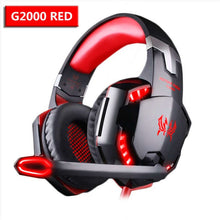 Load image into Gallery viewer, Wired Gaming Headset Headphones Surround sound Deep bass Stereo Casque Earphones with Microphone For Game XBox PS4 PC Laptop - G2000 Red - China