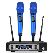 Load image into Gallery viewer, SOMLIMI EW135G4 UHF Long Distance Dual Channel Dual Handheld Professional Wireless Microphone System Stage Performance Dynamic - blue