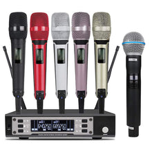 Load image into Gallery viewer, SOMLIMI EW135G4 UHF Long Distance Dual Channel Dual Handheld Professional Wireless Microphone System Stage Performance Dynamic