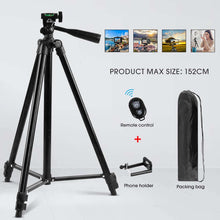 Load image into Gallery viewer, 40/52/60inch Mobile Phone Holder Extensible Tripod Stand Selfie Stick Tripod With Phone Holder For Live Streaming Video Photo