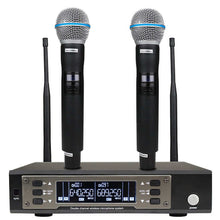 Load image into Gallery viewer, SOMLIMI EW135G4 UHF Long Distance Dual Channel Dual Handheld Professional Wireless Microphone System Stage Performance Dynamic - KSM8