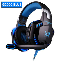 Load image into Gallery viewer, Wired Gaming Headset Headphones Surround sound Deep bass Stereo Casque Earphones with Microphone For Game XBox PS4 PC Laptop - G2000 Blue - China