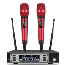 Load image into Gallery viewer, SOMLIMI EW135G4 UHF Long Distance Dual Channel Dual Handheld Professional Wireless Microphone System Stage Performance Dynamic - red