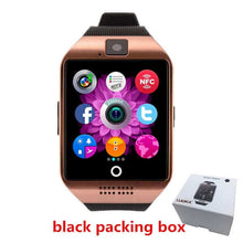 Load image into Gallery viewer, New Digital Touch Smart watch clock Q18 SmartWatch Support Sim TF Card Phone Call Push Message Camera For Android IOS Phone - Q18 Gold and box