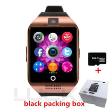Load image into Gallery viewer, New Digital Touch Smart watch clock Q18 SmartWatch Support Sim TF Card Phone Call Push Message Camera For Android IOS Phone - Q18 Gold with 8G
