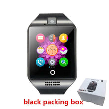 Load image into Gallery viewer, New Digital Touch Smart watch clock Q18 SmartWatch Support Sim TF Card Phone Call Push Message Camera For Android IOS Phone - Q18 Black and box