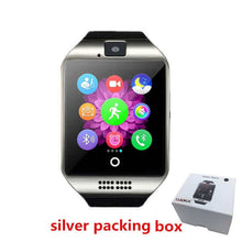 Load image into Gallery viewer, New Digital Touch Smart watch clock Q18 SmartWatch Support Sim TF Card Phone Call Push Message Camera For Android IOS Phone - Q18 Silver and box