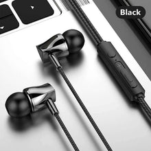 Load image into Gallery viewer, NEW Wired Earphone Mobile Phone 3.5mm Subwoofer In-ear Headphone With Microphone Tuning Stereo Headset For Huawei Xiaomi Samsung - black - China