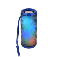 Load image into Gallery viewer, Portable bluetooth speaker tg167 bass color cool polygonal design waterproof wireless speaker, high-definition noise reduction, - blue