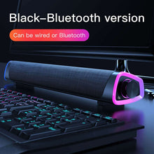 Load image into Gallery viewer, 3D Surround Soundbar Bluetooth 5.0 Speaker Wired Computer Speakers Stereo Subwoofer Sound bar for Laptop PC Theater TV Aux 3.5mm - China - Bluetooth black