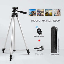 Load image into Gallery viewer, 40/52/60inch Mobile Phone Holder Extensible Tripod Stand Selfie Stick Tripod With Phone Holder For Live Streaming Video Photo