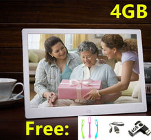 Load image into Gallery viewer, Good gift new 15 Inch LED Backlight HD 1280*800 Full Function Digital Photo Frame Electronic Album digitale Picture Music Video - white free 4GB