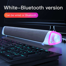 Load image into Gallery viewer, 3D Surround Soundbar Bluetooth 5.0 Speaker Wired Computer Speakers Stereo Subwoofer Sound bar for Laptop PC Theater TV Aux 3.5mm - China - Bluetooth white
