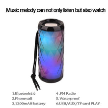 Load image into Gallery viewer, Portable bluetooth speaker tg167 bass color cool polygonal design waterproof wireless speaker, high-definition noise reduction,