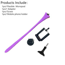 Load image into Gallery viewer, Flexible Selfie Stick Monopod Tripod Monkey Holder for GoPro for IPhone Camera Phone Car Bicycle Universal - China - Purple