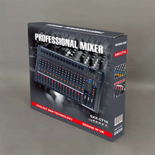 Load image into Gallery viewer, Mixing console with digital microphone 16 channels with USB BT 48 V Phantom Power Professional Karaoke DJ Audio Mixer