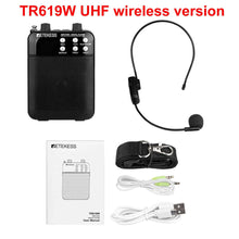 Load image into Gallery viewer, Retekess TR619 Megaphone Portable 3W FM Recording Voice Amplifier Teacher Microphone Speaker With Mp3 Player FM Radio Recorder - China - Wireless version