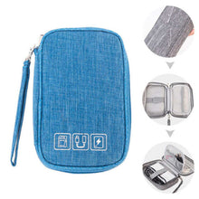 Load image into Gallery viewer, Cable Gadget Organizer Storage Bag - Blue - China