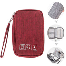 Load image into Gallery viewer, Cable Gadget Organizer Storage Bag - Burgundy - China