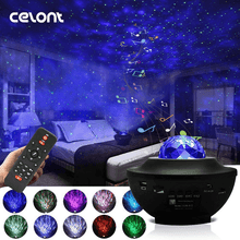 Load image into Gallery viewer, LED Star Ocean Wave Projector Night Light Lamp with Music Bluetooth Speaker