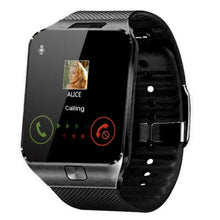 Load image into Gallery viewer, DZ09 Digital Electron Smart Watch for Men/Women with Camera Bluetooth Compatible Wrist Support SIM Card Smartwatch Android Ios - black