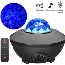 Load image into Gallery viewer, LED Star Ocean Wave Projector Night Light Lamp with Music Bluetooth Speaker