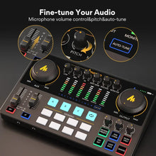 Load image into Gallery viewer, Maono AME2 Audio Interface Sound Card DJ Mixer All in One Portable Podcast Studio for Recording,Live Streaming,Youtube,Guitar,PC
