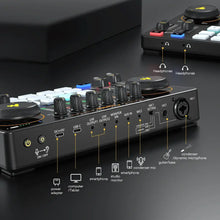 Load image into Gallery viewer, Maono AME2 Audio Interface Sound Card DJ Mixer All in One Portable Podcast Studio for Recording,Live Streaming,Youtube,Guitar,PC
