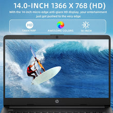 Load image into Gallery viewer, HP 14&quot; Business Laptop,Intel Celeron N4120,16GB RAM,384GB Storage(128GB eMMC+256GB SD Card),1 Year Office 365
