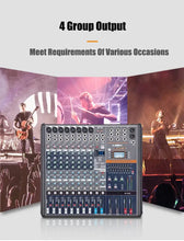 Load image into Gallery viewer, Professional Audio Mixer Bluetooth 8 Channels 16/ 24Channels DJ Mixer Console For Conference Meeting, Stage, Line Array Speaker
