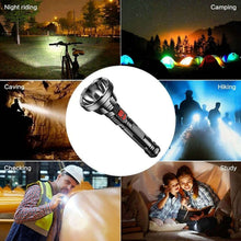 Load image into Gallery viewer, Big Strong Light LED Flashlight USB Rechargeable Tactical Hunting Camping Lantern Built in Battery Flash Light Power Display
