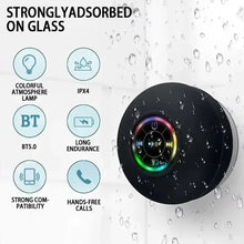 Load image into Gallery viewer, VIKEFON Portable Bluetooth Audio Ipx4 Waterproof Led Lights Bathroom Outdoor Large Suction Cup Can Be Adsorbed Wall Speaker
