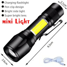 Load image into Gallery viewer, Powerful Mini COB LED Keychain Flashlight USB C Rechargeable Hanging Work Light Waterproof Keyring Camping Walking Pocket Lamp
