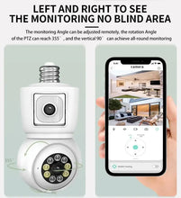 Load image into Gallery viewer, 8MP E27 Bulb WiFi Camera 4K Dual Lens Dual Screen Cam Auto Tracking Two Way Audio Night Vision CCTV Security Protection ICSEE
