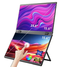 Load image into Gallery viewer, 15.6 Inch Dual Touch Screen Portable Monitor 1080P FHD With 360° Flip External Screen For PC Laptop Mac Phone Xbox PS4/5 Switch
