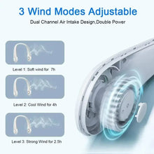 Load image into Gallery viewer, New Mini Neck Fan Portable Bladeless Hanging Neck 1200mAh Rechargeable Air Cooler 3 Speed Mini Summer Sports Fans
