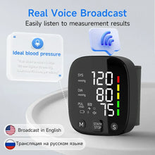 Load image into Gallery viewer, Yongrow Rechargeable Digital Wrist Blood Pressure Monitor Sphygmomanometer Tonometer Tensiometer Heart Rate Meter BP Monitor
