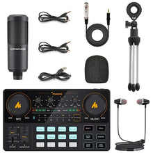 Load image into Gallery viewer, MaonoCaster Audio Interface Podcast Studio Sound Card Kit with Microphone for Live Streaming Recording Youtube PC\Phone,AM200-S1
