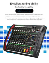 Load image into Gallery viewer, 4 / 8-channel mixer DSP reverberation effect professional Bluetooth USB audio mixer balance family karaoke stage performance KTV
