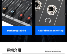Load image into Gallery viewer, 8/12 Channel Digital Mixer Audio Console 100 DSP Effects Bluetooth USB MP3 DJ Reverberation Sound Mixing Console
