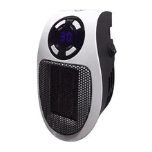 Load image into Gallery viewer, 500W Fan Heater Mini Electric Space Heater Portable Wall Outlet Heater with LED Display Adjustable Thermostat and Timer Mute
